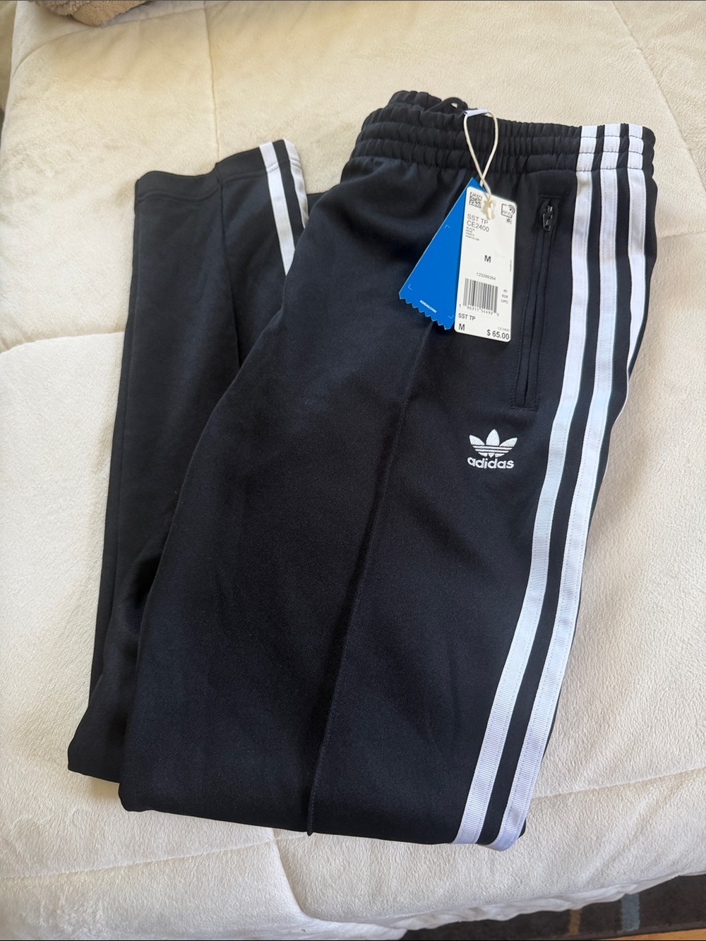 adidas Black Jogger Pants with White 3-Stripes
